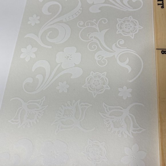 6 Sheets White Floral Stickers Card Making Flowers - Picture 4 of 7